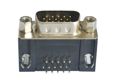Resistência de contato máxima reta masculina personalizada do conector do SUB do DB D de 15 Pin