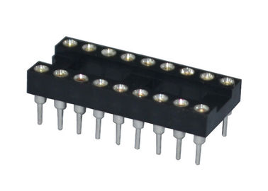Conector redondo do encabeçamento do Pin reto do soquete 18P do furo 2.54mm IC 180 graus