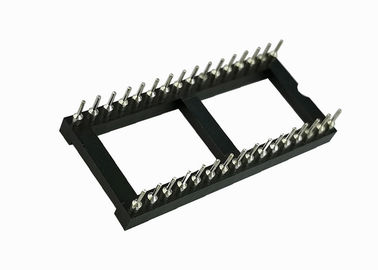 Conector de borda de bronze do cartão do passo 7,62 da fileira 2.54mm do Pin 180°Two do soquete CI 16