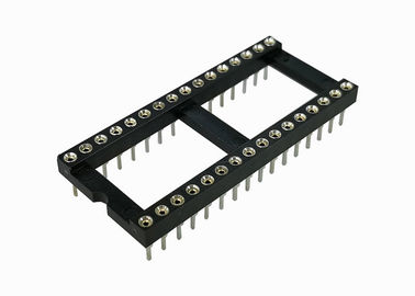 Conector de borda de bronze do cartão do passo 7,62 da fileira 2.54mm do Pin 180°Two do soquete CI 16