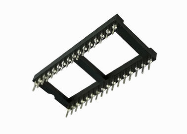 Conector de borda de bronze do cartão do passo 7,62 da fileira 2.54mm do Pin 180°Two do soquete CI 16