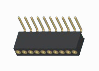 16 fileira fêmea redonda preta do conector 1.27mm do encabeçamento do Pin ângulo direito da única