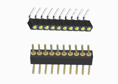 16 fileira fêmea redonda preta do conector 1.27mm do encabeçamento do Pin ângulo direito da única