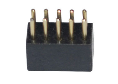 Fileira dupla redonda preta reta do conector 1.27mm do encabeçamento do Pin da fêmea 180 graus