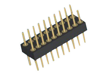 180 tipo do MERGULHO da fileira do preto dois do passo PA9T do conector 2.54mm do encabeçamento do Pin do grau