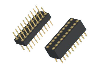 180 tipo do MERGULHO da fileira do preto dois do passo PA9T do conector 2.54mm do encabeçamento do Pin do grau