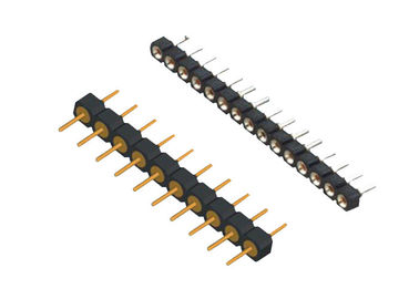 2.54mm com fileira do encabeçamento do Pin do furo a única tipo 10 conector do MERGULHO de 180 graus de Pin