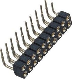 Através do tipo dobro fêmea do ângulo direito do Pin do conector 20 do encabeçamento da fileira do furo