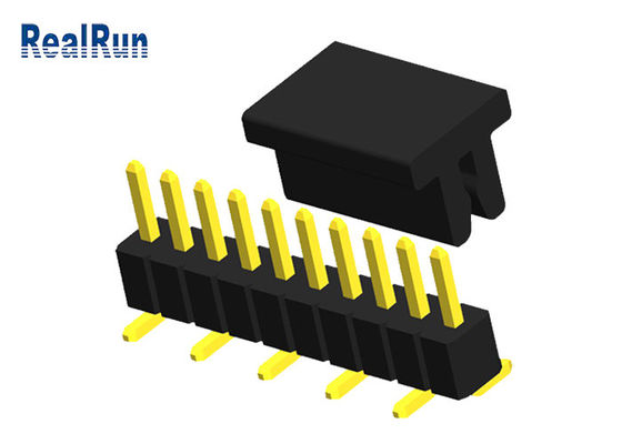 conector masculino do encabeçamento de 1.0mm 1x10 único Row10P com TAMPÃO