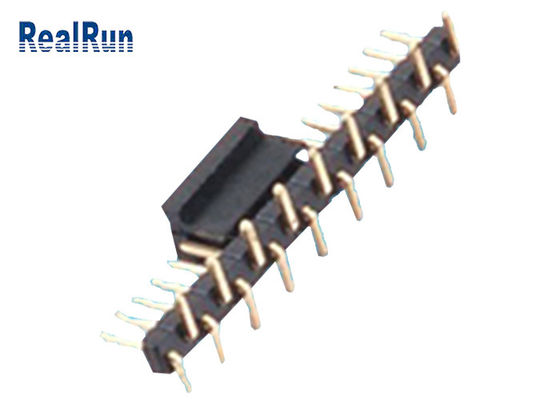 Conector masculino UL94V-0 do encabeçamento do único vertical da fileira 18P PA6T 1.27mm