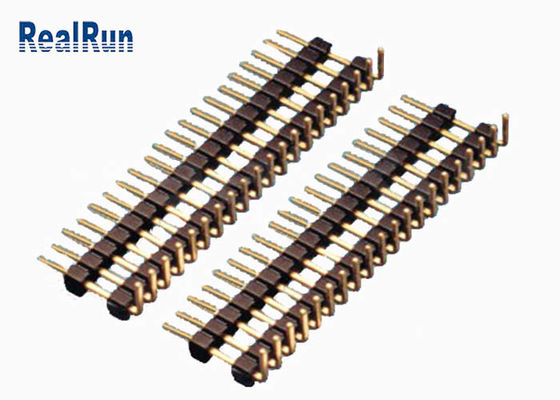 Conector direito PA6T do encabeçamento da fileira do ângulo UL94V-0 1.27mm único