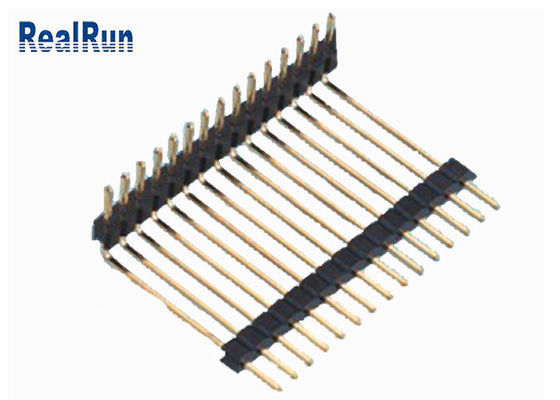 90 altura Pin Header Connector PA6T 500VAC do grau 1.27mm