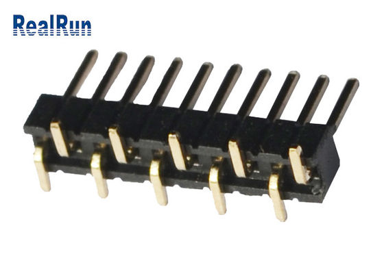 10pin único conector masculino do encabeçamento da fileira 500VAC PA6T SMD