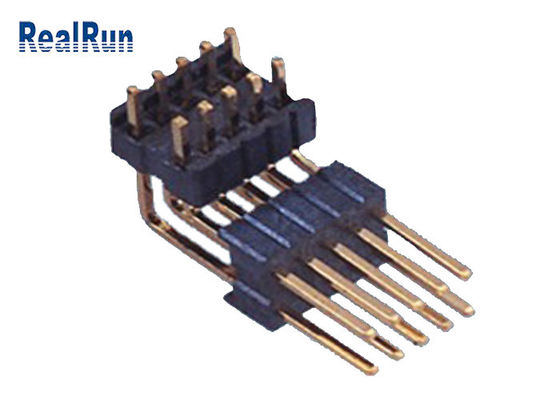 Passo duplo direito de Pin Header 1.27mm da fileira do ângulo 500VAC 40P