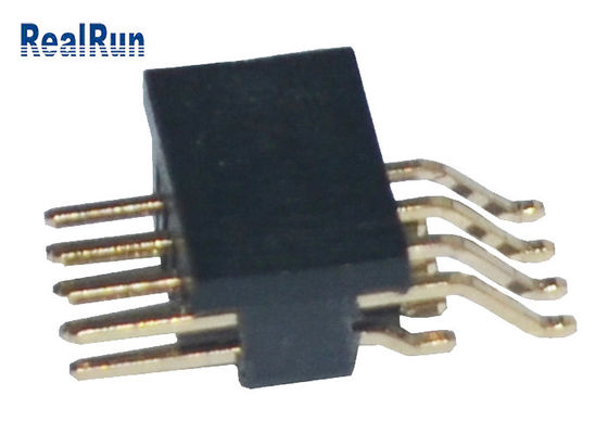 ângulo direito SMT PA6T Pin Header chapeado ouro 500VAC de 1.27mm