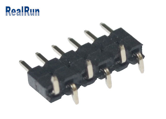 Fileira Pin Header 6pin Tin Plating do passo PA6T de SMT 2.0mm única
