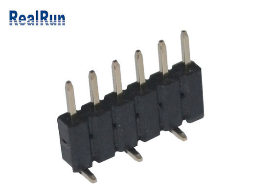 Fileira Pin Header 6pin Tin Plating do passo PA6T de SMT 2.0mm única
