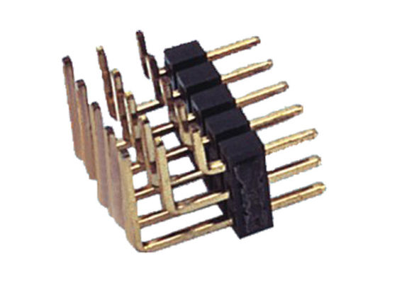 Homem Pin Header da fileira do conector três do PWB do ângulo direito de PBT 15pin