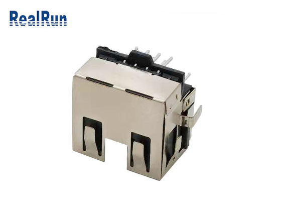 Conector Jack 500VAC do bronze de fósforo RJ45 de LCP UL94V-0 com protetor