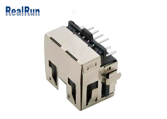 Conector Jack 500VAC do bronze de fósforo RJ45 de LCP UL94V-0 com protetor