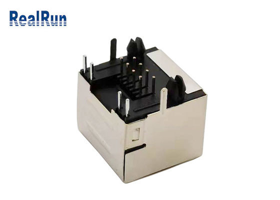 Conector RJ45 PBT fêmea modular de PA46 8P8C com protetor do metal