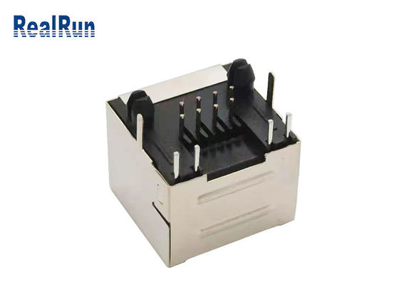 Conector RJ45 PBT fêmea modular de PA46 8P8C com protetor do metal
