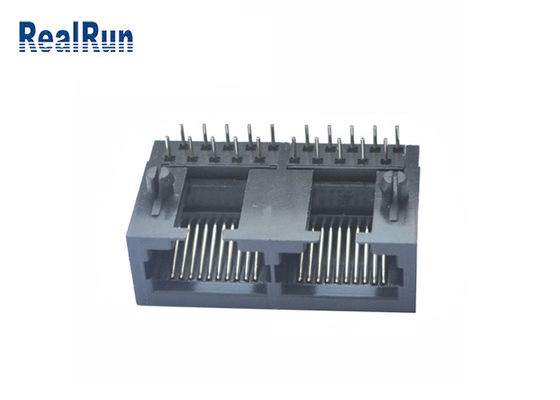 Conector fêmea modular do PWB Jack PBT Rj45 do direito de 10P10C RJ45