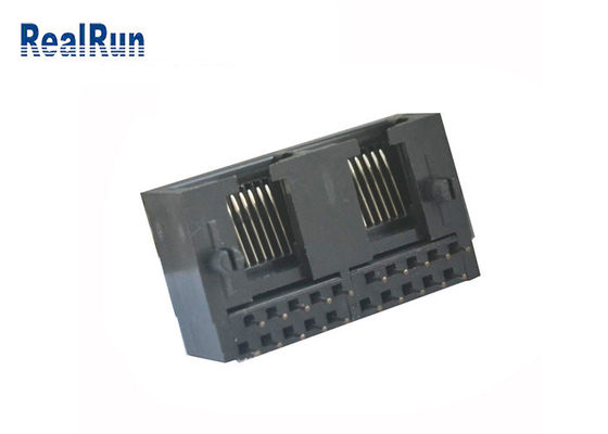 Conector fêmea modular do PWB Jack PBT Rj45 do direito de 10P10C RJ45
