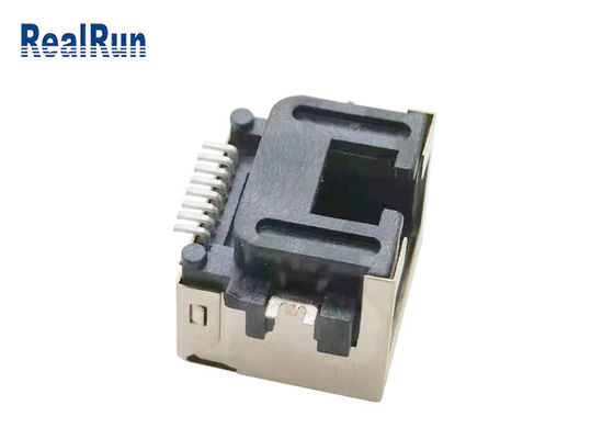 Soquete LCP UL94V-0 do conector de Shell 1000VAC SMT 8pin Rj45 do metal