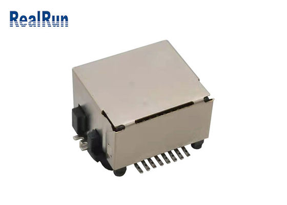 Soquete LCP UL94V-0 do conector de Shell 1000VAC SMT 8pin Rj45 do metal
