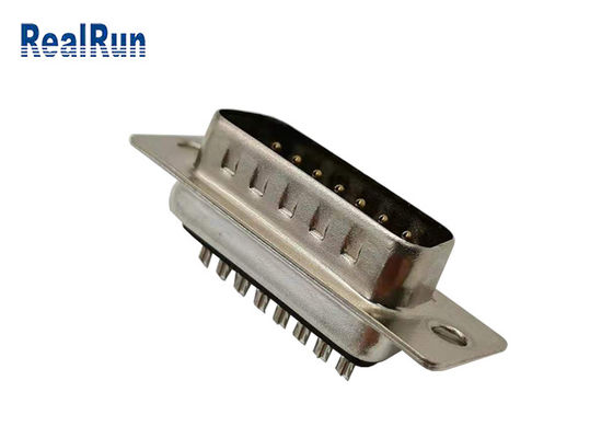O conector Subminiature de 15 Pin D carimbou o contato PBT reto