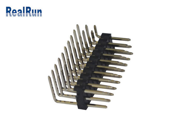 Fileira de superfície Pin Header do conector macho três da montagem de PBT 2.54mm