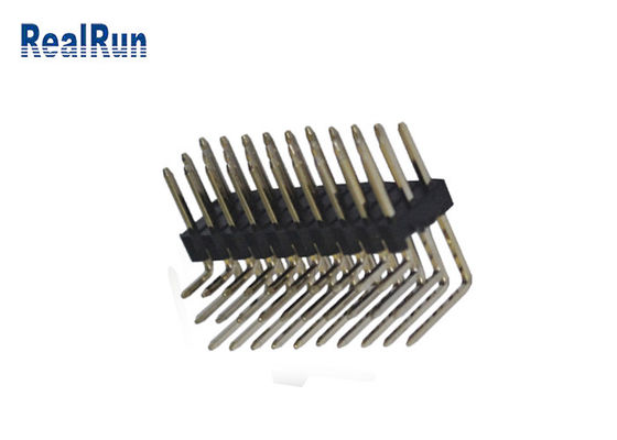 Fileira de superfície Pin Header do conector macho três da montagem de PBT 2.54mm