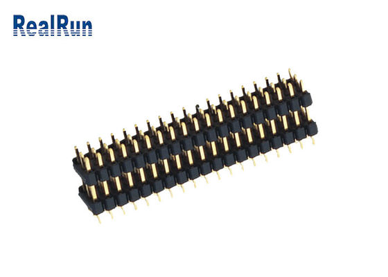 Conector do encabeçamento do MERGULHO de Pin Header Dual Plastic do homem do passo de UL94V-0 2.54mm