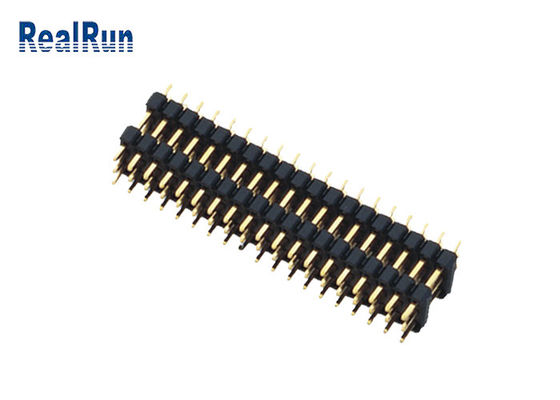 Conector do encabeçamento do MERGULHO de Pin Header Dual Plastic do homem do passo de UL94V-0 2.54mm