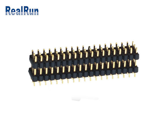 Conector do encabeçamento do MERGULHO de Pin Header Dual Plastic do homem do passo de UL94V-0 2.54mm