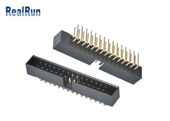 conector macho do Pin IDC do conector 30 do encabeçamento da caixa da solda PBT de 2.0mm 90 graus