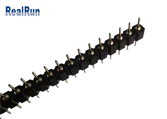 conector de Pin Male Header Gold Terminal do círculo do PWB do MERGULHO de 2.54mm
