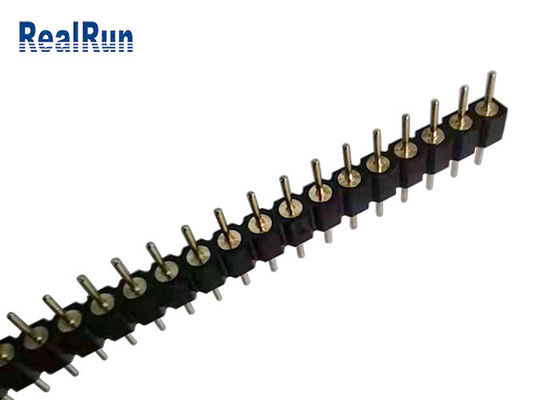 conector de Pin Male Header Gold Terminal do círculo do PWB do MERGULHO de 2.54mm