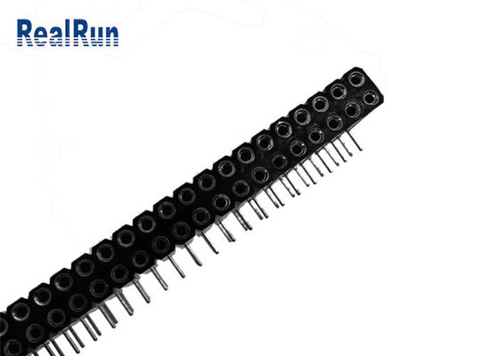 GV fêmea redondo do Pin de UL94V-0 2.54mm Pin Header Right Angle 80
