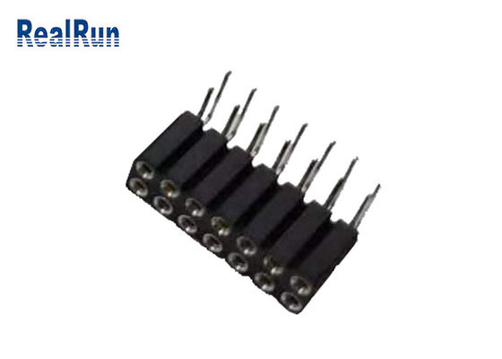 GV fêmea redondo do Pin de UL94V-0 2.54mm Pin Header Right Angle 80