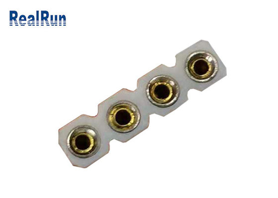 mergulho terminal fêmea da fileira 4P do conector 1 do ouro 1000V RMS de 2.54mm