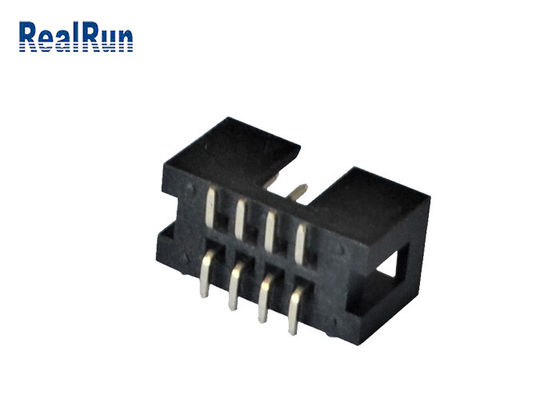 Encabeçamento vertical 2*4 8 Pin Machined Solder PA6T da caixa do PWB 2.54mm SMT