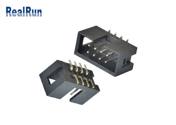 Encabeçamento vertical 2*4 8 Pin Machined Solder PA6T da caixa do PWB 2.54mm SMT