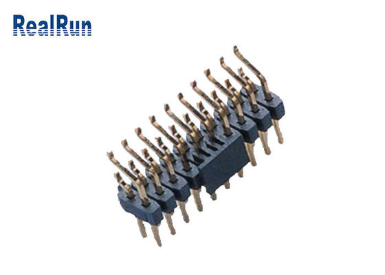 Fileira dobro PA6T 20P SMD Pin Header PA6T horizontal com cargo do tampão