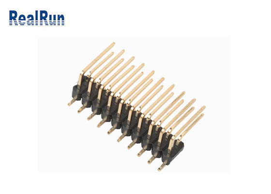 Camada dupla SMD Pin Header Right Angle Brass PA6T PBT de DC500V
