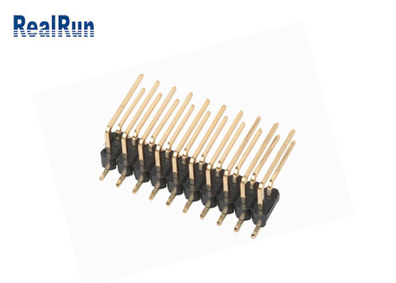 Camada dupla SMD Pin Header Right Angle Brass PA6T PBT de DC500V