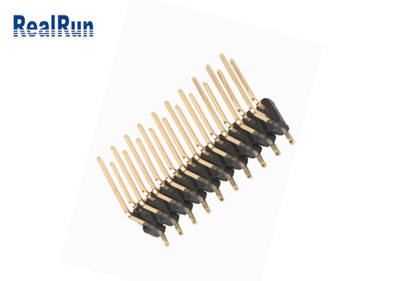 Camada dupla SMD Pin Header Right Angle Brass PA6T PBT de DC500V