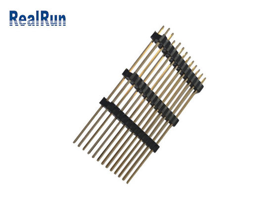 Au duplo 3U de Pin Header Straight Three Plastic da fileira de PBT LCP PA6T 40P”