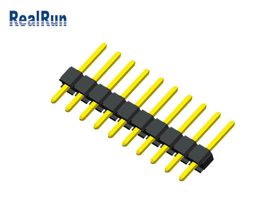 conector da placa do PWB de Pin Header PA6T PBT da fileira de 1x10P UL94V-0 único